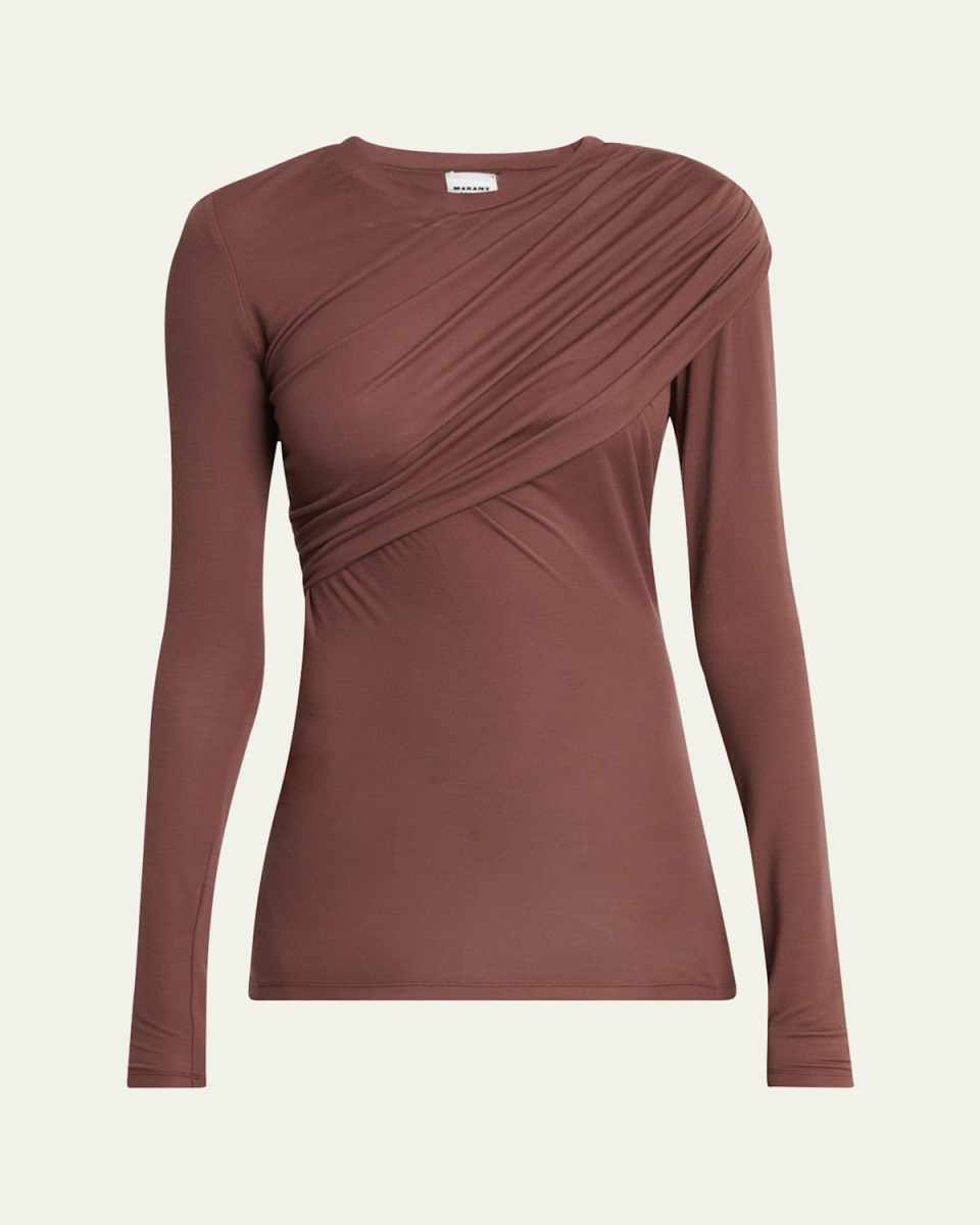 Dressi Draped Long-Sleeve Top
